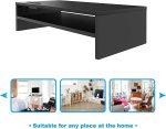 Monitor Stand Riser, 2 Tiers Wood Monitor Riser Stand with Storage Organizer, Desktop Ergonomic Monitor Stand Riser with Cellphone Holder and Cable Management, 16.5 Inch Shelf Black - Image 8